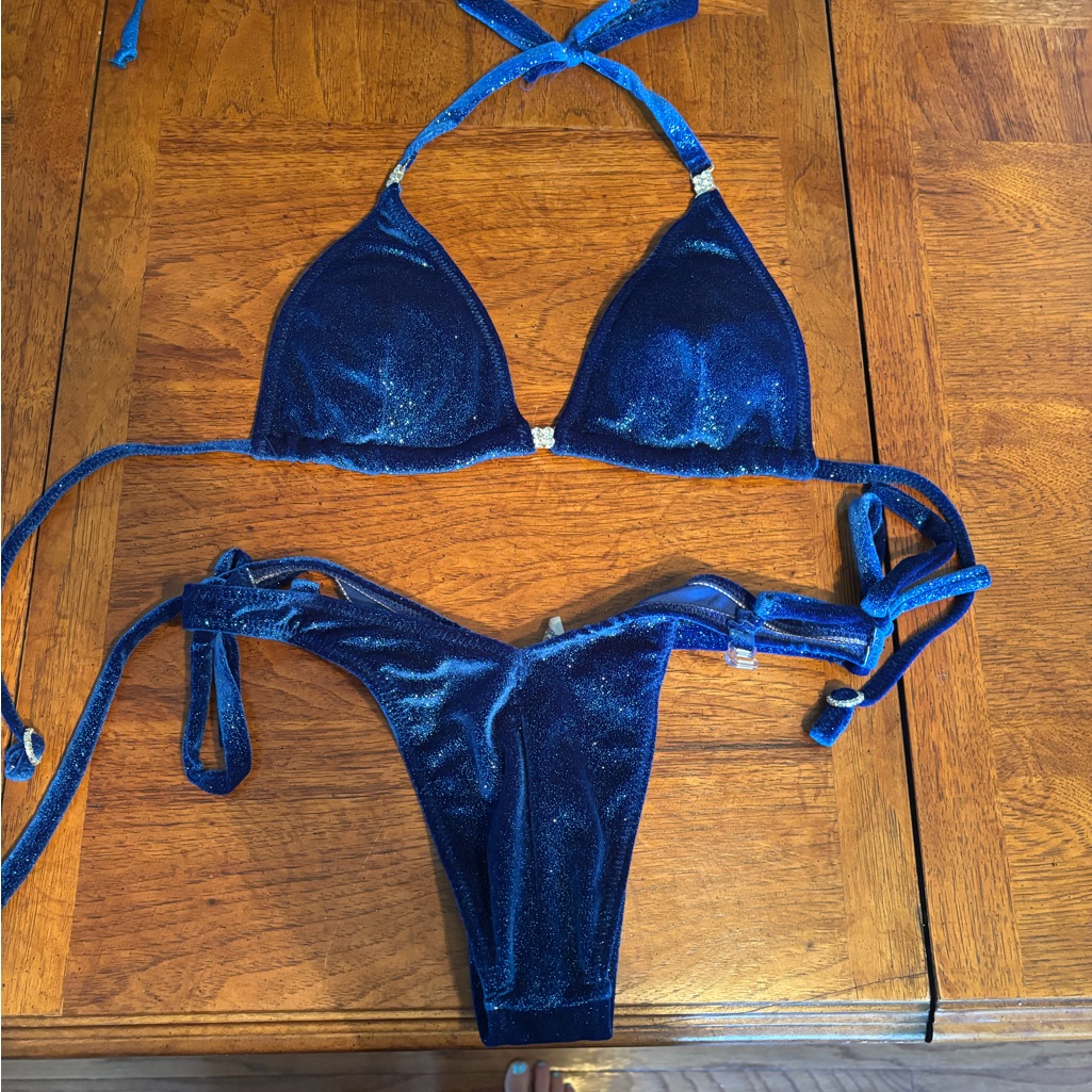 Shimmering Blue Bikini Set Ifbb/ Body Building